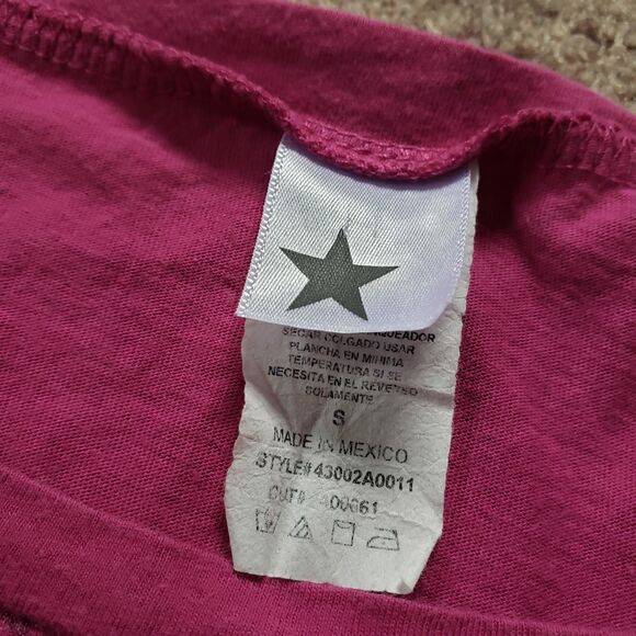 EPG Y2k Women's Graphic Print Cropped T-shirt Glitter Fringe Boho Pink Size S - Picture 4 of 6